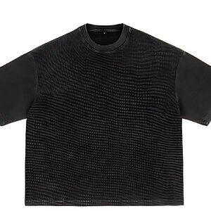 Waffle-Texture Washed Boxy T-Shirt